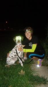 Both happy campers after our run in the dark